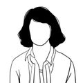 Female black and white portrait without a face. Vector Royalty Free Stock Photo
